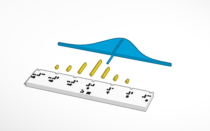 3D design Normal Distribution - z -3 to 3 Braille español - Tinkercad