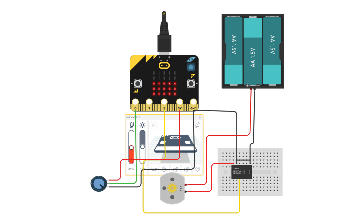 Microbit Design Circuit design Automatic Plant Watering Microbit - Tinkercad