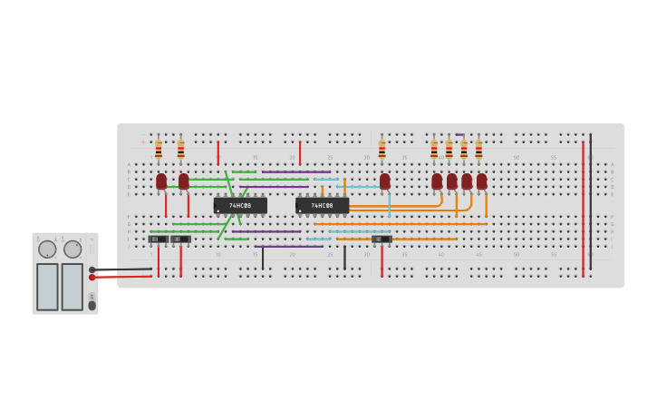 Circuit design 1:4 Demux - Tinkercad