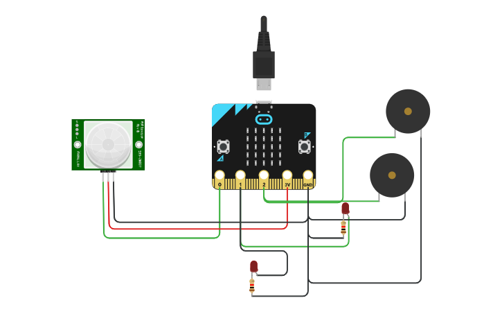 Circuit design Microbit PIR Sensor - Tinkercad
