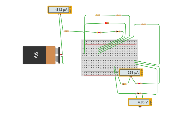Circuit design Series and Parallel - Tinkercad