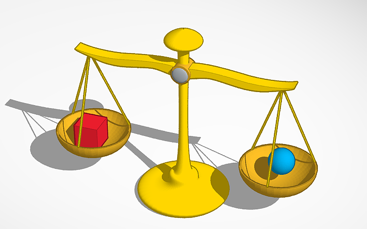 3D design Balance Scale (Science Fair Challenge - 1st Entry) - Tinkercad