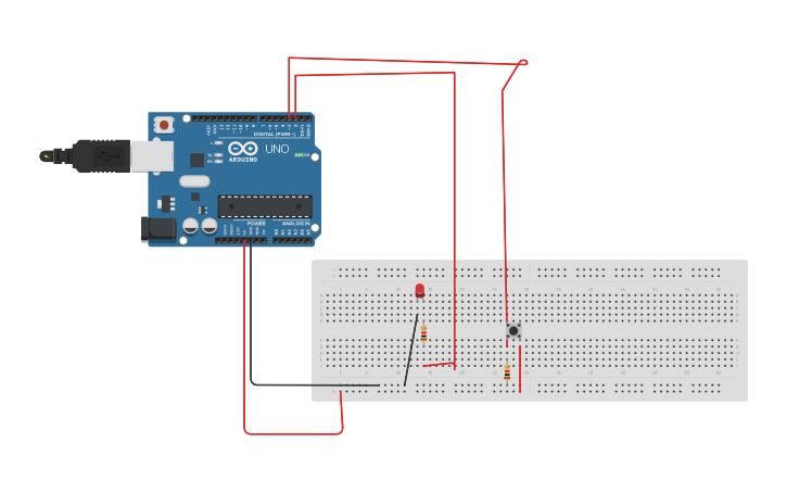 Circuit design LED(push Button) - Tinkercad