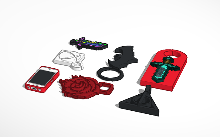 Keychains Cad Block 3D design Key Chains - Tinkercad