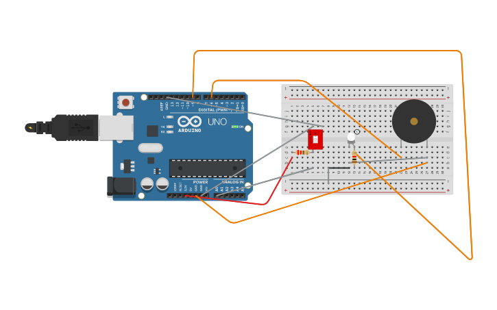 Circuit design door bell using Arduino - Tinkercad