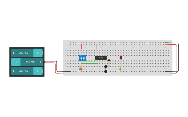 Circuit design AND - Tinkercad