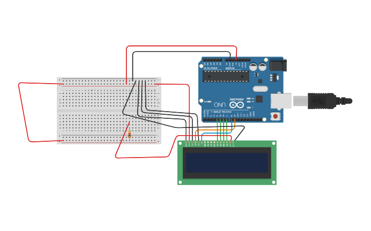 Circuit design LCD - Tinkercad