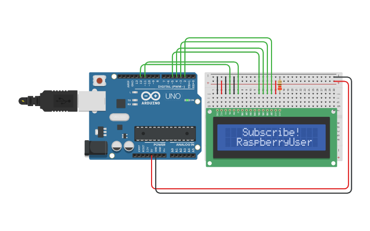 Tinker Code Interface Circuit design Arduino with LCD Interface - Tinkercad