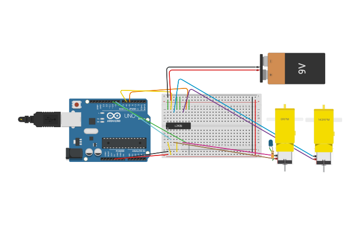 Circuit design ARDUINO CONTROL L293D - Tinkercad