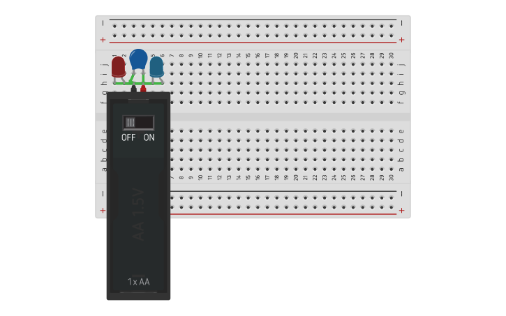 Circuit design Police Lights - Tinkercad