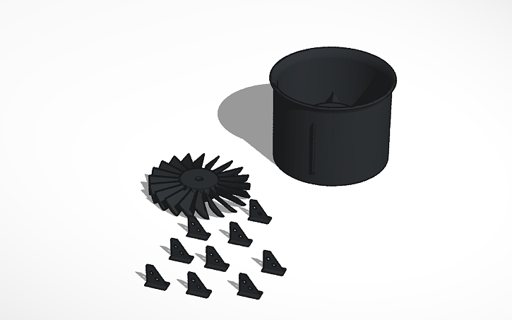3D design EDF ducted fan and housing - Tinkercad