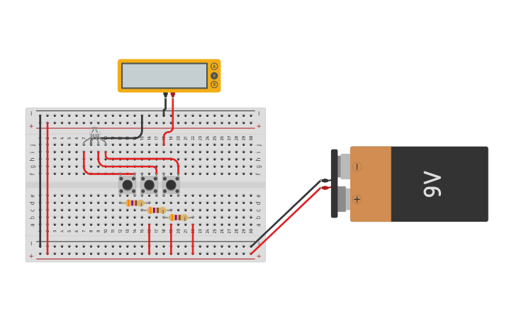 Circuit design Led RGB with buttons - Tinkercad