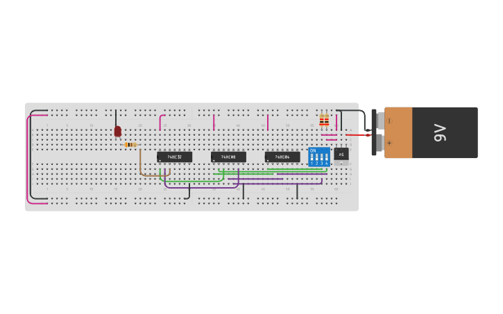 Circuit design XOR Gate using AND, OR and NOT - Tinkercad
