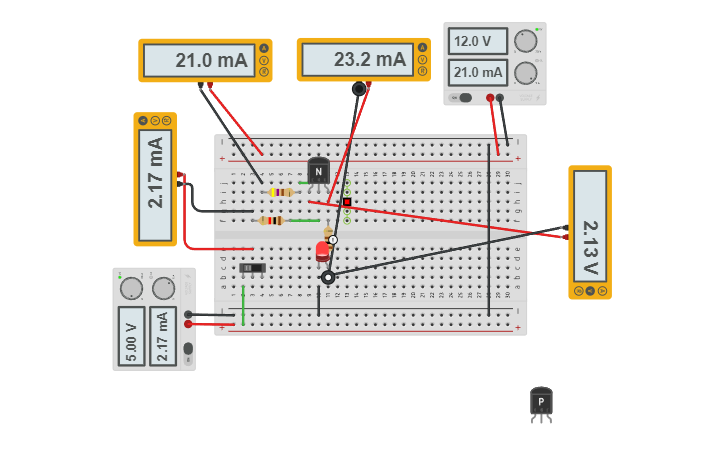 Circuit design TRANSISTOR - Tinkercad