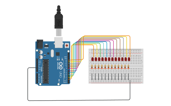 Circuit design night rider - Tinkercad