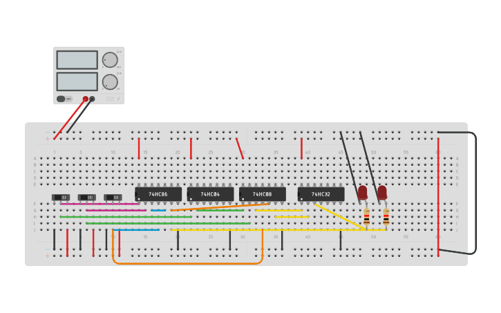 Circuit design Full Subtractor - Tinkercad