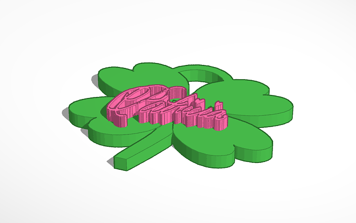 3D design Four-Leaf Clover moms signature - Tinkercad