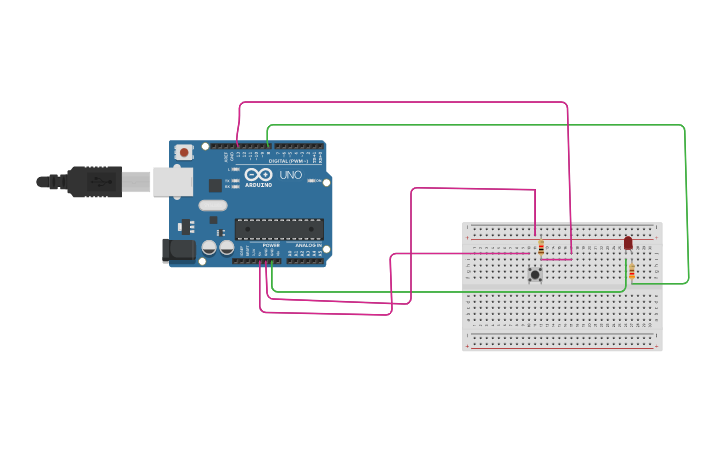 Circuit design pull down resistor - Tinkercad