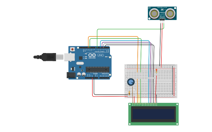 Circuit design Distance Measurement - Tinkercad
