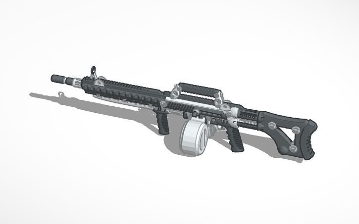 3D design High Capacity Heavy Machine Gun - HCHMG-XA1 "Python" - Tinkercad
