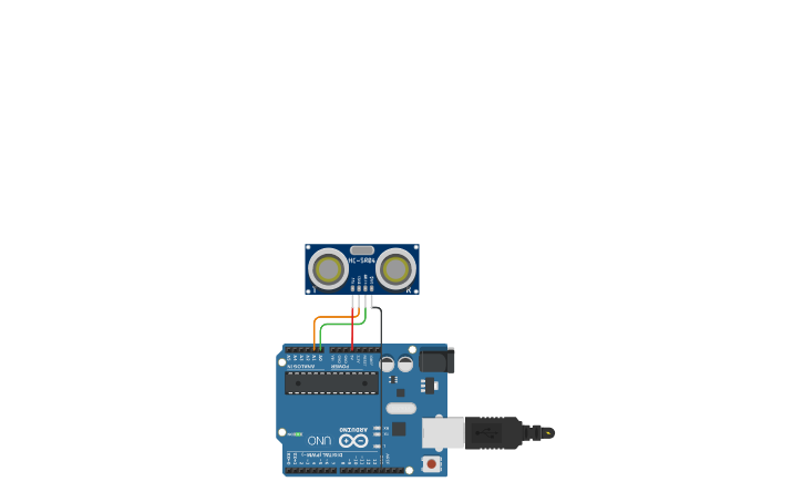 Circuit design Sensor HC SR04 - Tinkercad
