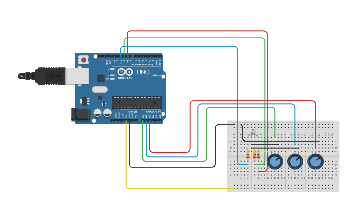 Circuit design RGB ARDUINO - Tinkercad