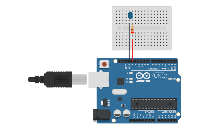 Circuit design TASK 1 - BLINKING LEDS - Tinkercad