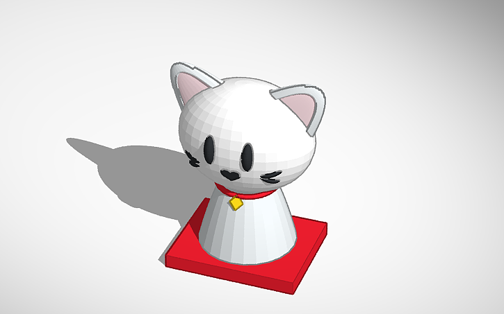 3D design White Cat - Tinkercad