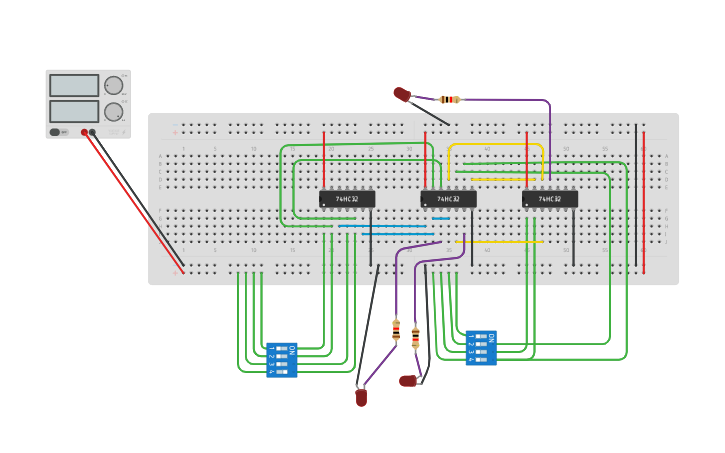 Circuit design 8x3 encoder - Tinkercad
