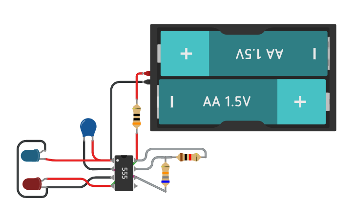 Circuit design Police lights - Tinkercad
