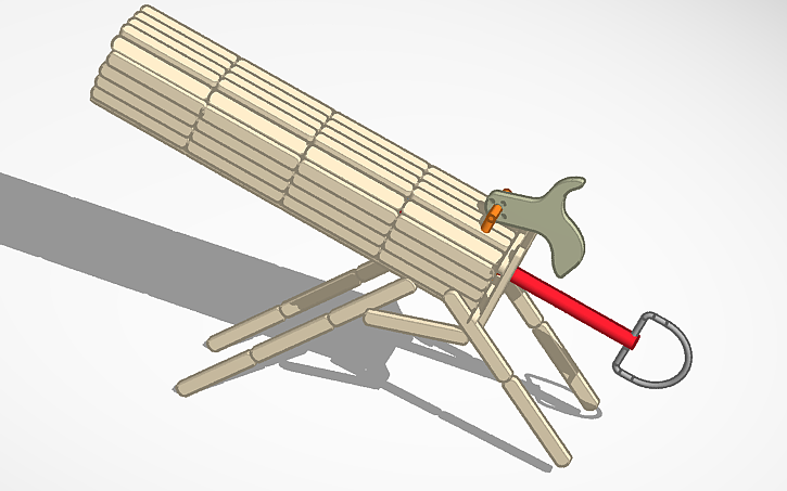 3D design Wooden Spring Loaded Launcher - Tinkercad