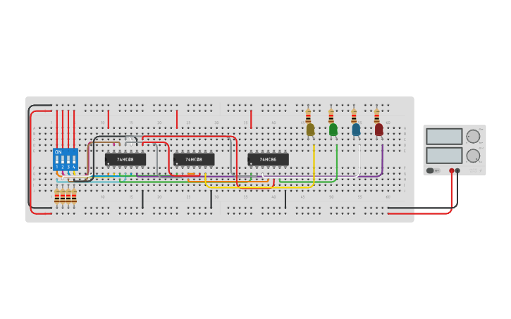 Circuit design Arevalo 2-bit Binary Division - Tinkercad