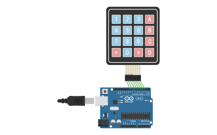 Circuit design KeyPad - Tinkercad