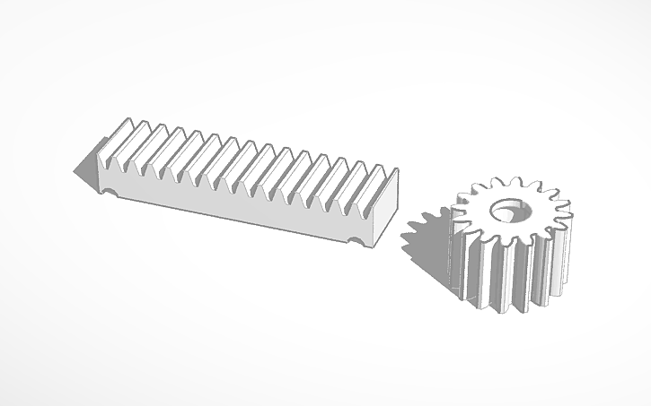 3D design gear and gear rack - Tinkercad
