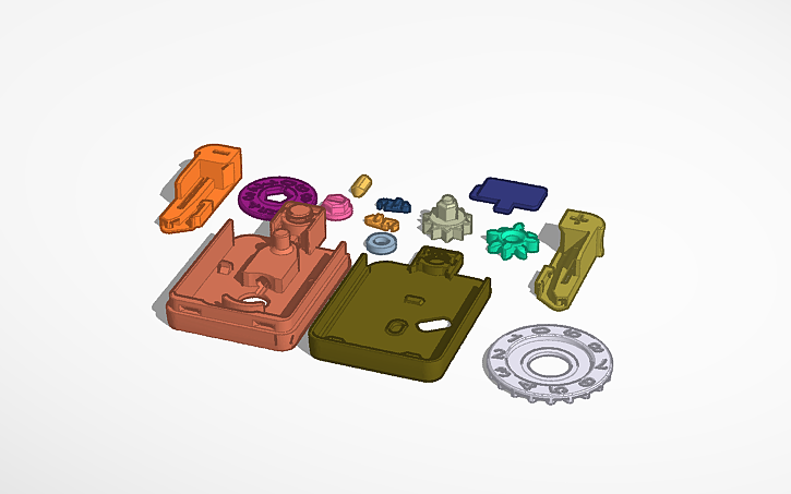 3D design Clicker Counter (1-99) - Tinkercad