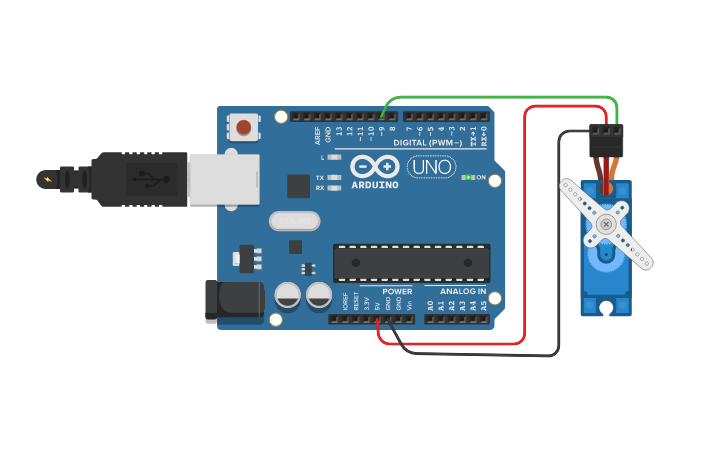 Circuit design 11. Control Servo Motor using Arduino - Tinkercad