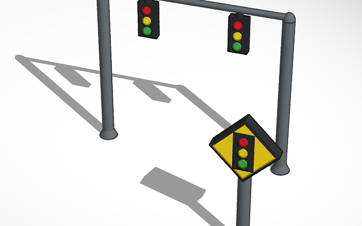 3D design Hotwheels Track, Traffic Light + Sign, Decorations - Tinkercad