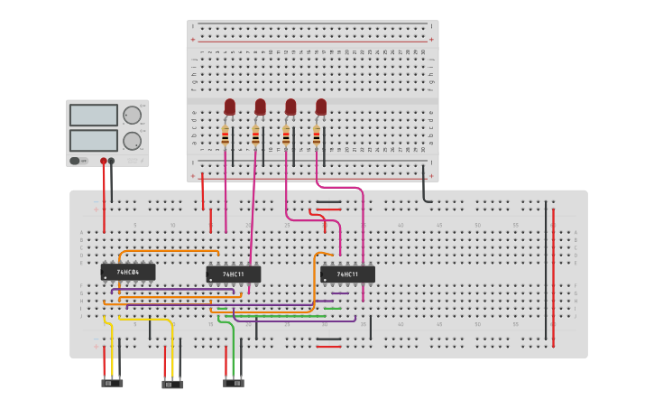 Circuit design 1:4 DEMULTIPLEXER - Tinkercad