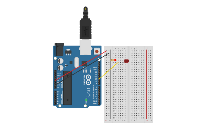 Circuit design Basic LED circuit - Tinkercad