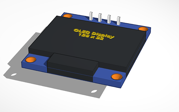 Ssd1306 Rounded Rectangle 3D design SSD1306 - Tinkercad