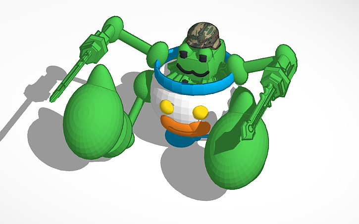 3D design military boxing bot - Tinkercad