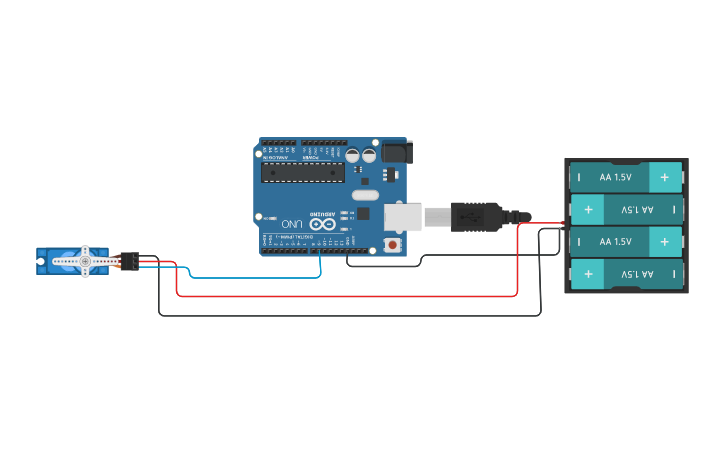Circuit design Servo motor - Tinkercad