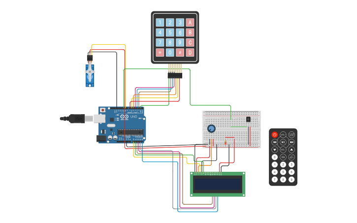 Circuit design arduino password security system using keypad and IR ...