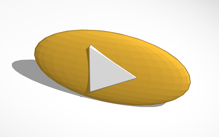 3D design Golden Play Button - Tinkercad
