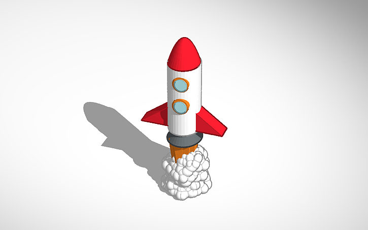 3D design Rocket to the moon - Tinkercad