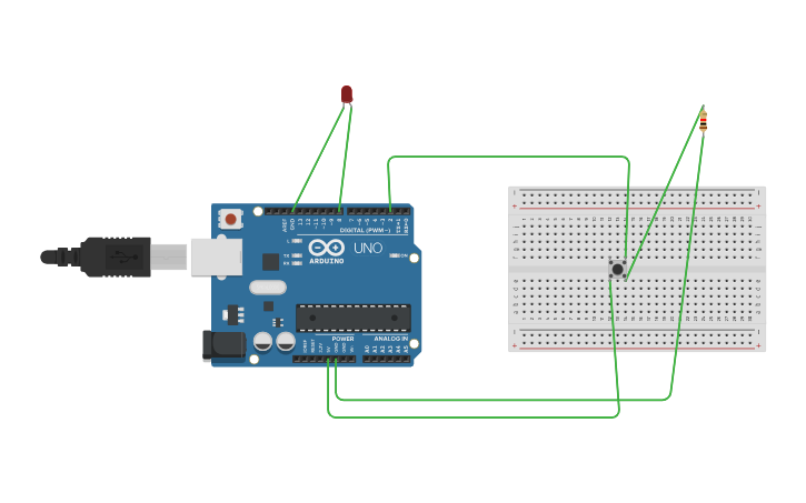 Circuit design push button arduino - Tinkercad