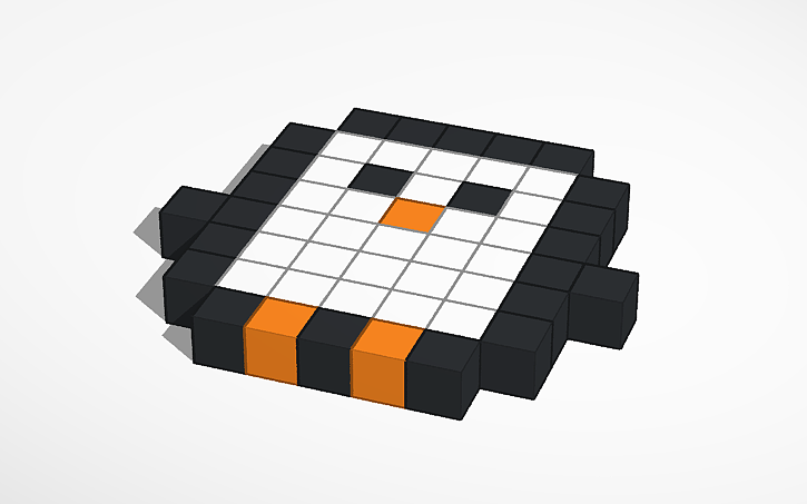 3D design pixel penguin grid (baby) - Tinkercad