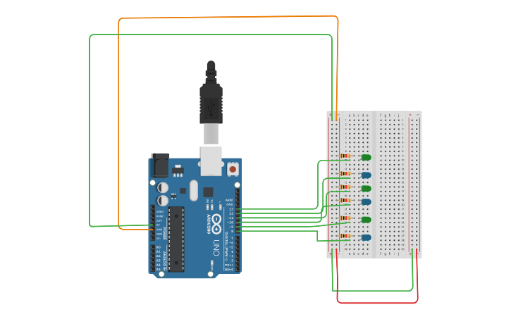 Circuit design ALTERNATE LED - Tinkercad