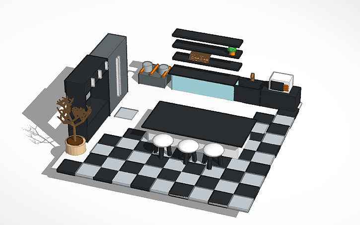 3D design tinker kitchen - Tinkercad