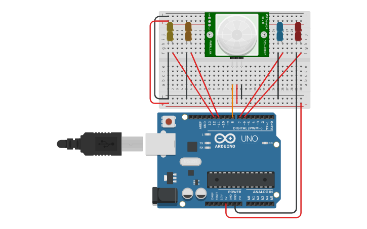Circuit design PIR-sensor-with-LED - Tinkercad